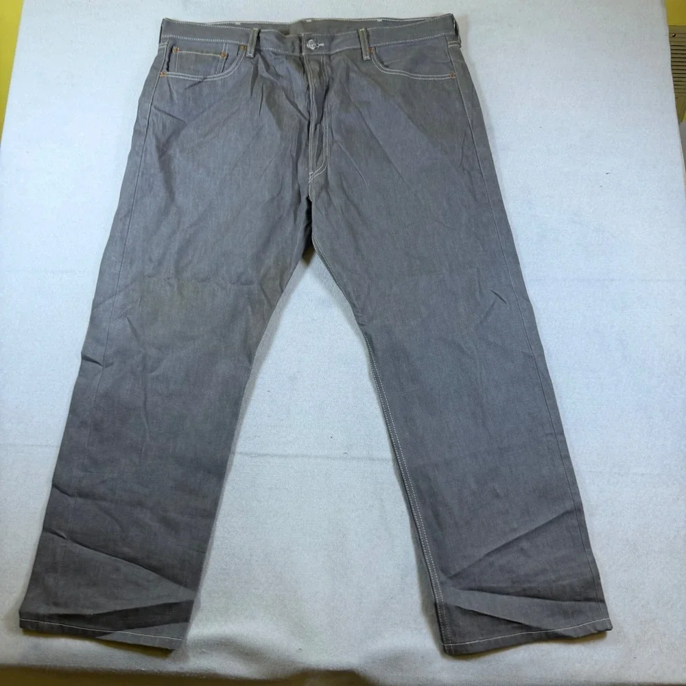 Levi Strauss 501 XX Mens Grey Contrast Stitch Straight Leg Denim Jeans 42x30